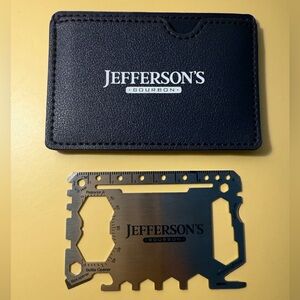 Jefferson’s Bourbon Whiskey Wallet Multi Tool with Leather Case NWOT